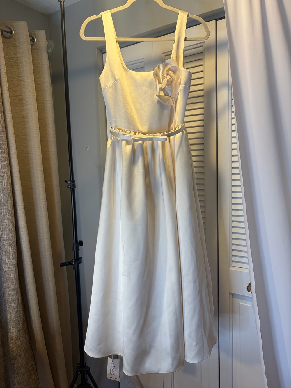 SELF-PORTRAIT
Appliquéd belted satin midi dress - Picture 7 of 16
